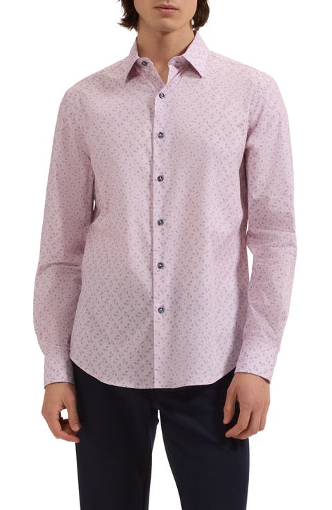 Julian Shaped Fit Floral Cotton Button-Up Shirt