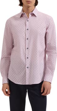 Bugatchi Julian Shaped Fit Floral Cotton Button-Up Shirt