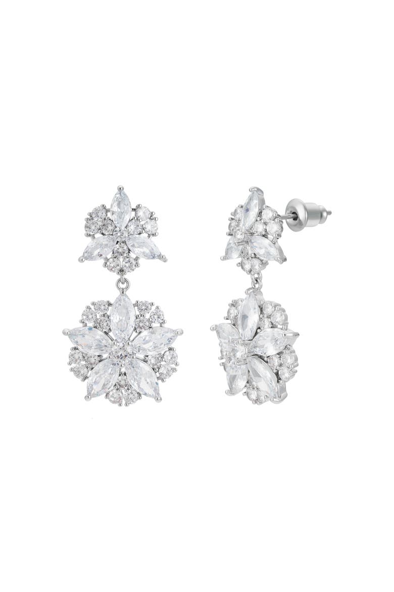 Empress Crystal Earrings, Main, color, Silver