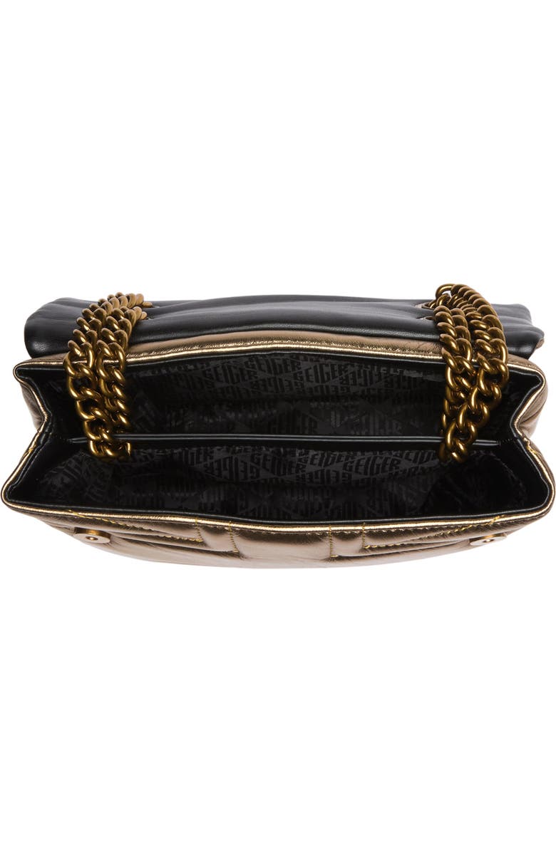 Kurt Geiger Kensington Union Jack Metallic Leather Shoulder Bag, Alternate, color,