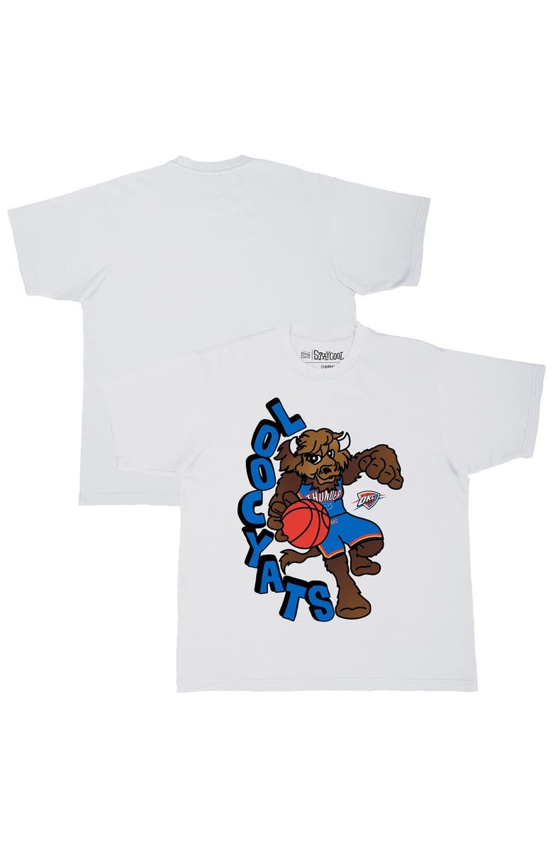 Stadium Essentials Men's Stadium Essentials White Oklahoma City Thunder NBA x Staycool Mascot Oversized T-Shirt, Main, color, White
