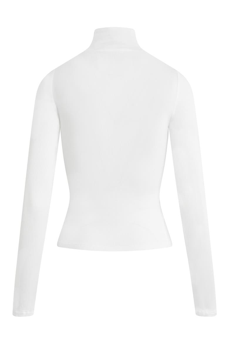 Long Sleeve Mock Neck Rib Top, Alternate, color, WHITE