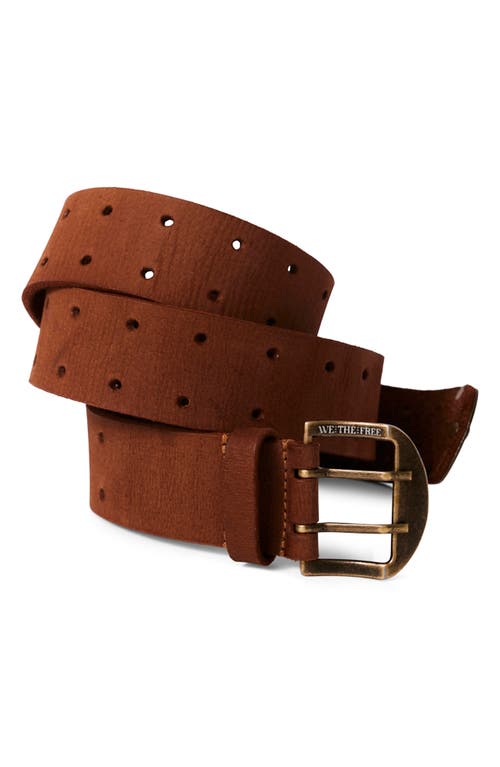 Free People Wtf Double Cross Leather Belt In Tan