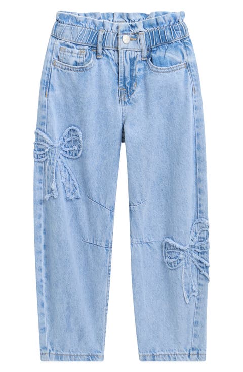 Kids' Bow Barrel Leg Jeans