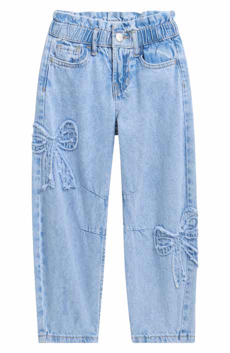 Kids' Bow Barrel Leg Jeans