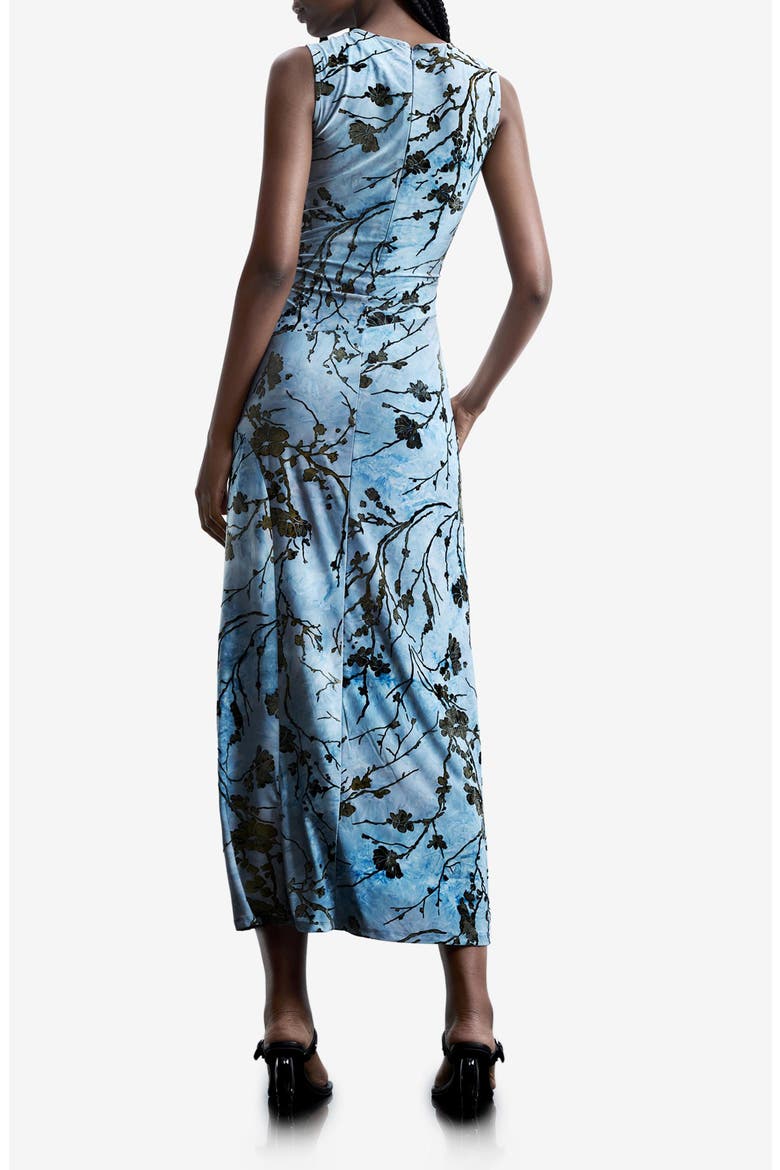 Floral Print Sleeveless Dress, Alternate, color, BLUE