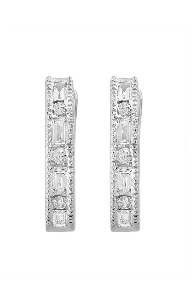 14K White Gold Diamond Classic Huggie Earrings, Alternate, color, 14K Gold