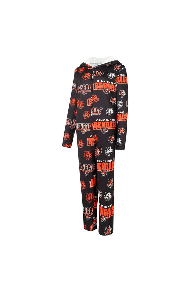 CONCEPTS SPORT Women's Concepts Sport Black Cincinnati Bengals  Roadway Allover Print Microfleece Full-Zip Union Suit, Alternate, color, Black