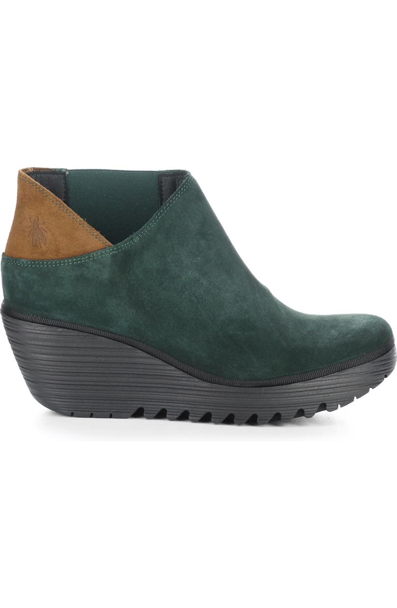 Fly London Yego Wedge Bootie, Alternate, color, 005 Greenforest/Cam