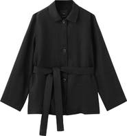 MANGO Belted Linen Jacket