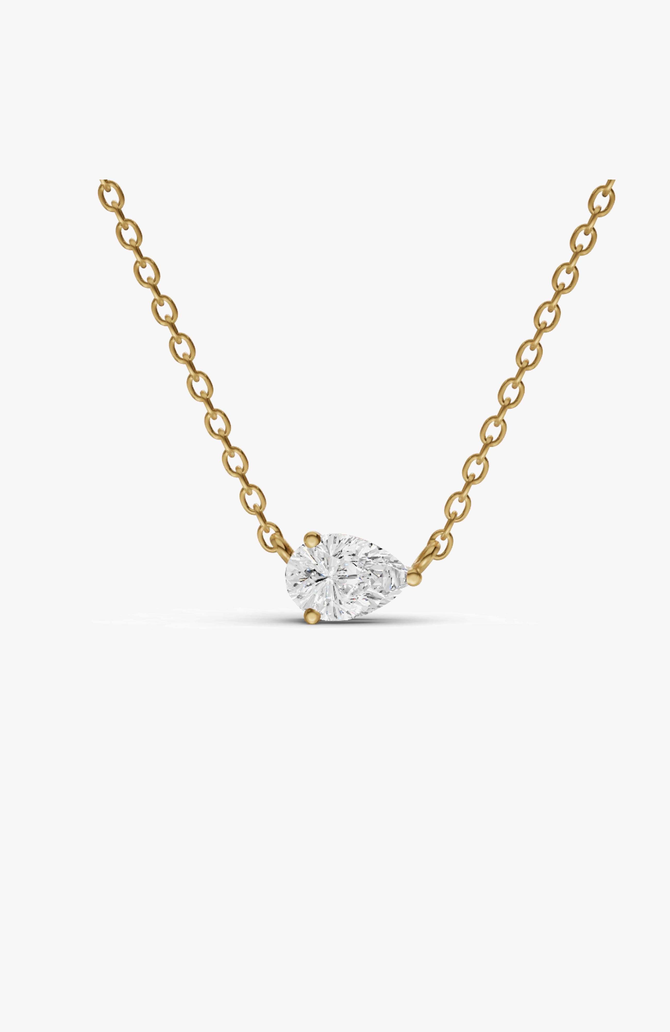 Sereia Official 14k Gold 0.5 Ct Lab Grown Pear Shape Diamond Pendant In Yellow Gold