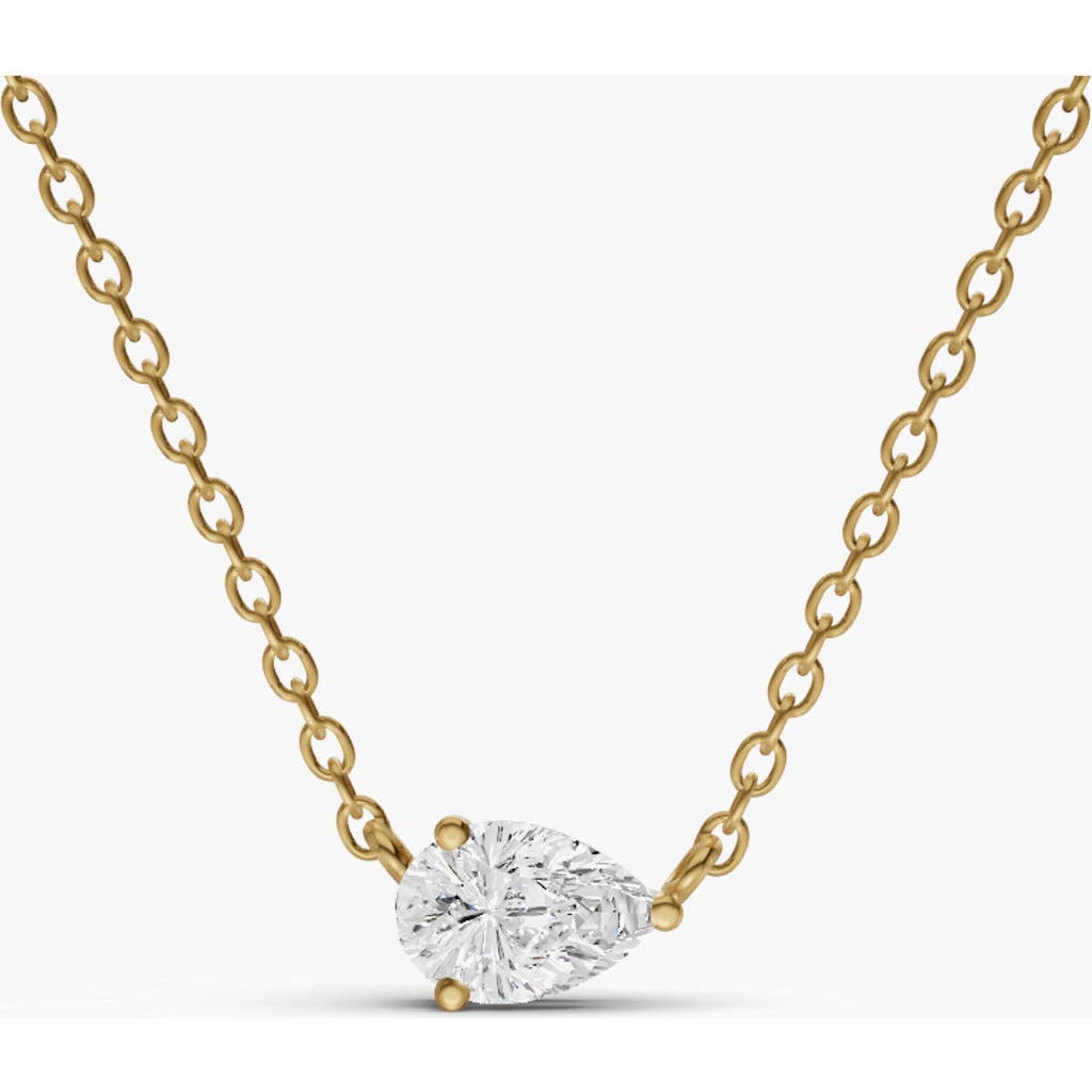 Sereia Official 14k Gold 0.5 Ct Lab Grown Pear Shape Diamond Pendant In Yellow Gold
