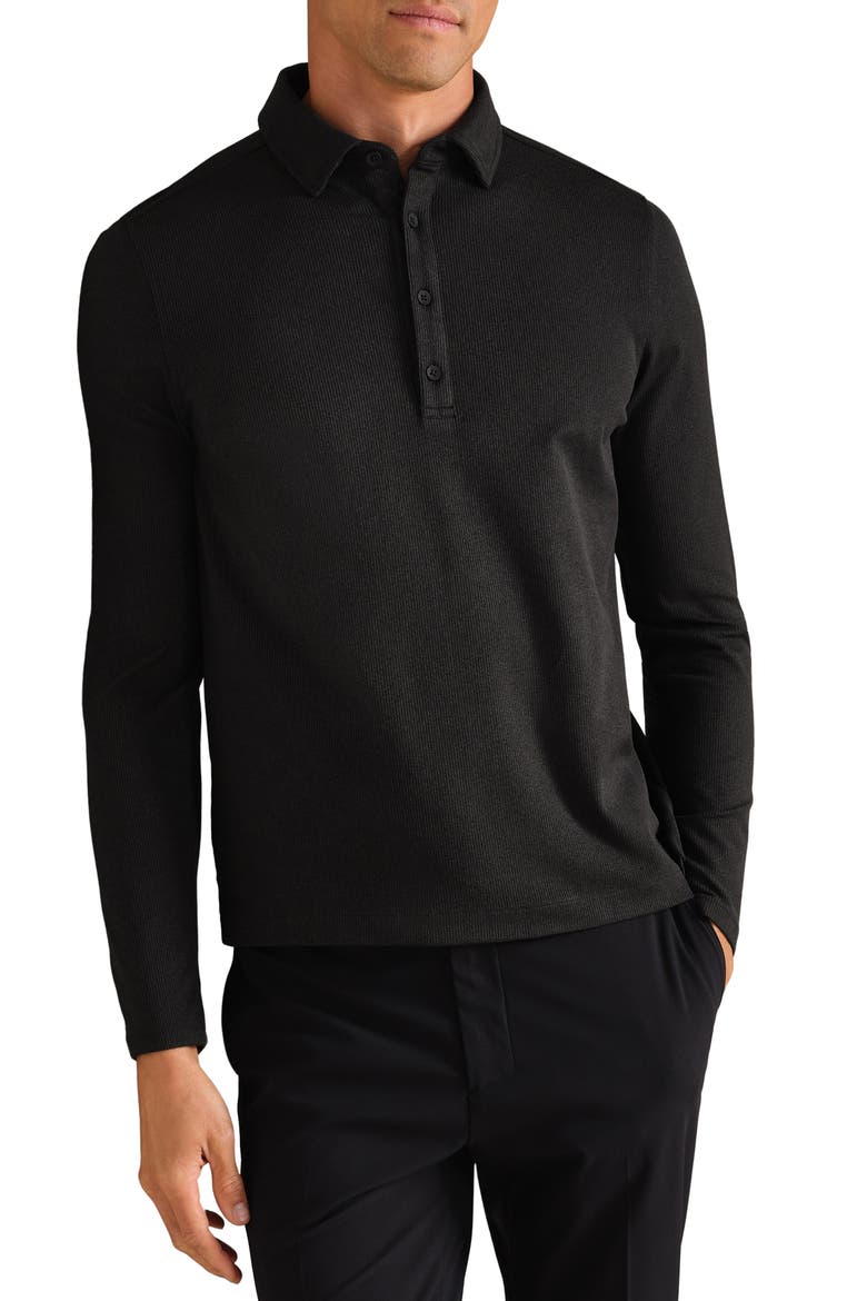 WFH Rib Midweight Polo, Main, color, BLACK