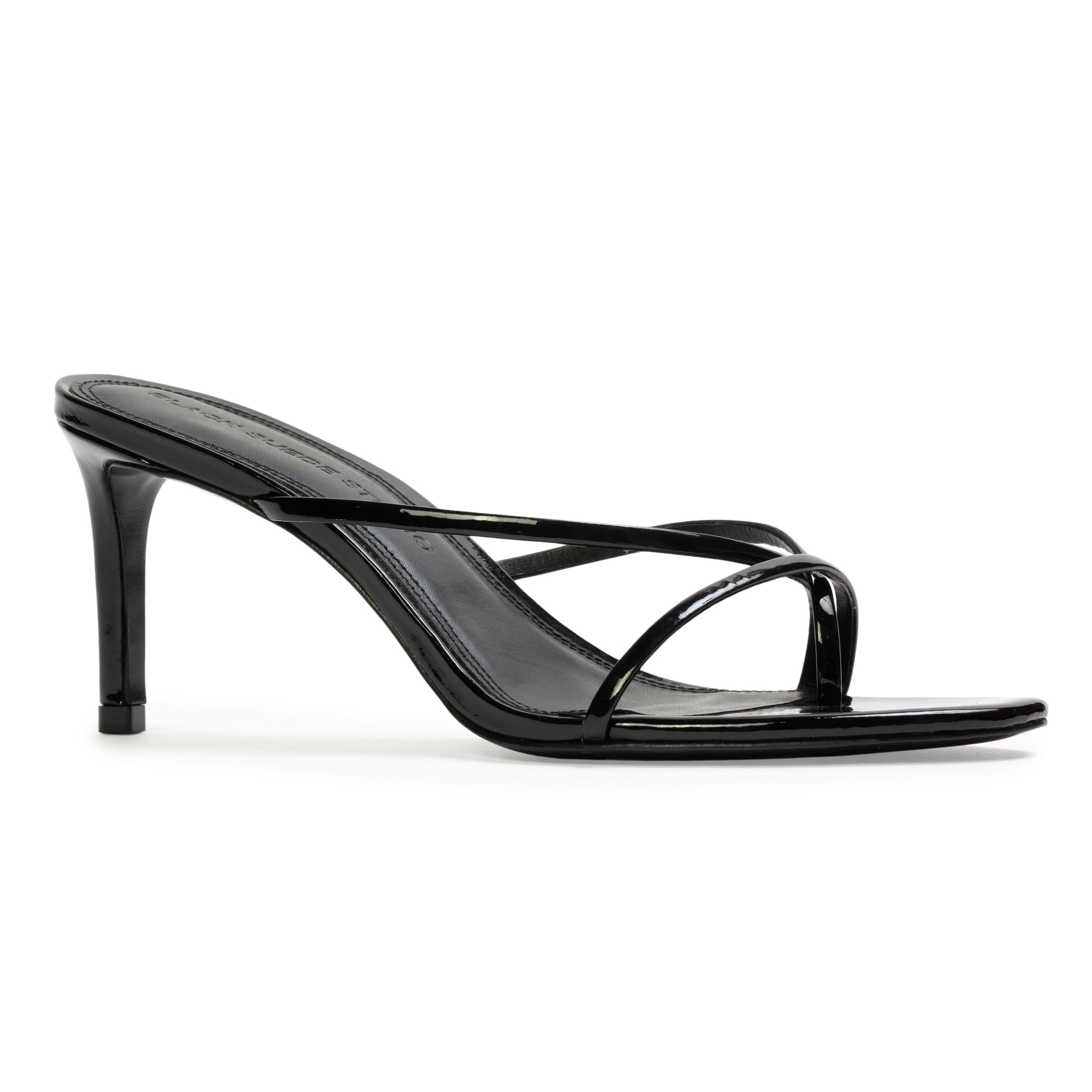 BLACK SUEDE STUDIO Carla 65 Patent Sandal, Alternate, color, Black Patent Leather