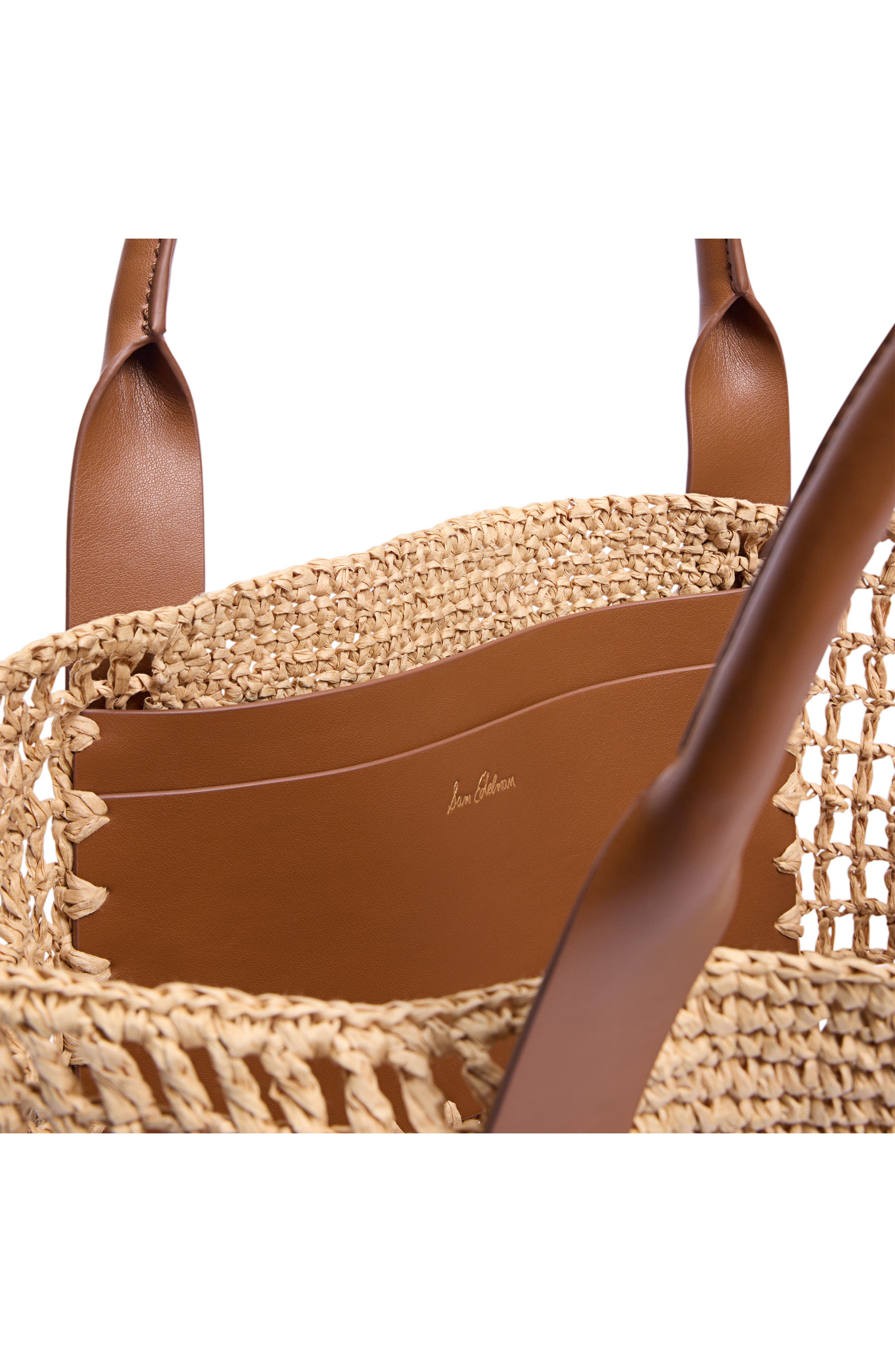 Sam Edelman Marley Open Weave Raffia Collapsible Tote Bag, Alternate, color, 