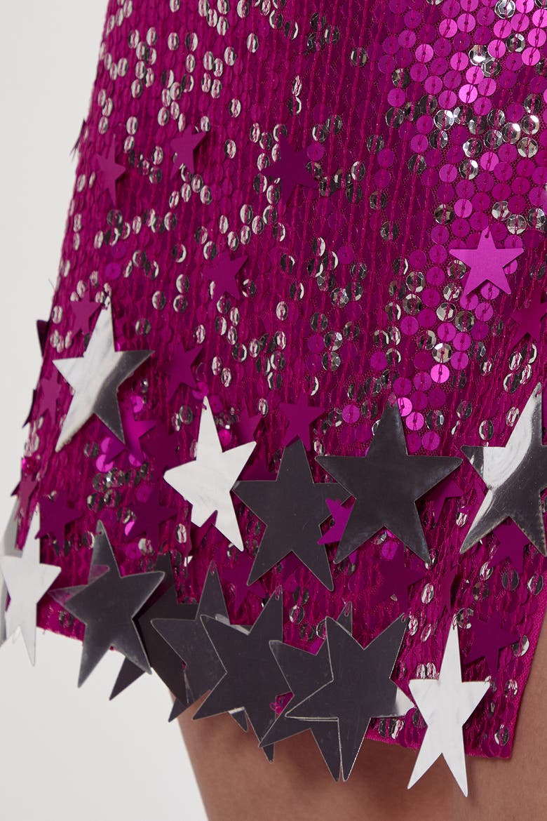 Limited Embellished Star Trim Mini Skirt, Alternate, color, Hot Pink