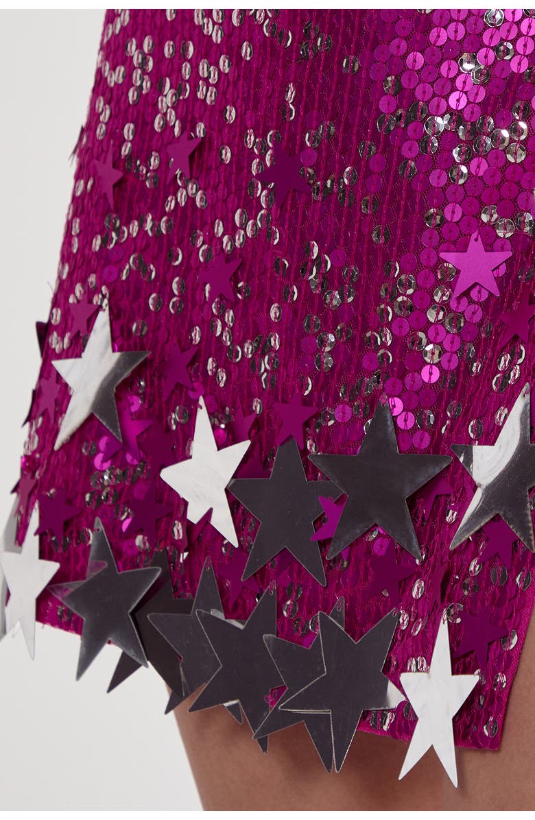 NASTY GAL Limited Embellished Star Trim Mini Skirt, Alternate, color, Hot Pink