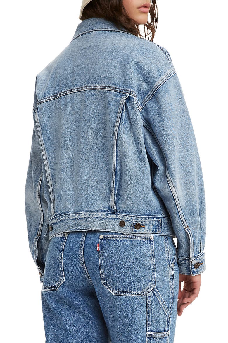 '90s Denim Trucker Jacket, Alternate, color, LIGHT THE WAY