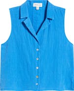 Cloth & Stone Notch Collar Sleeveless Button-Up Shirt