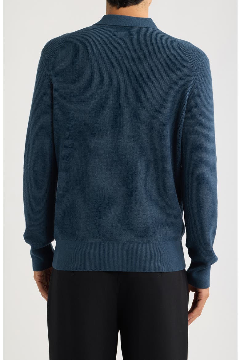 Waffle Knit Polo, Alternate, color, TEAL BLUE