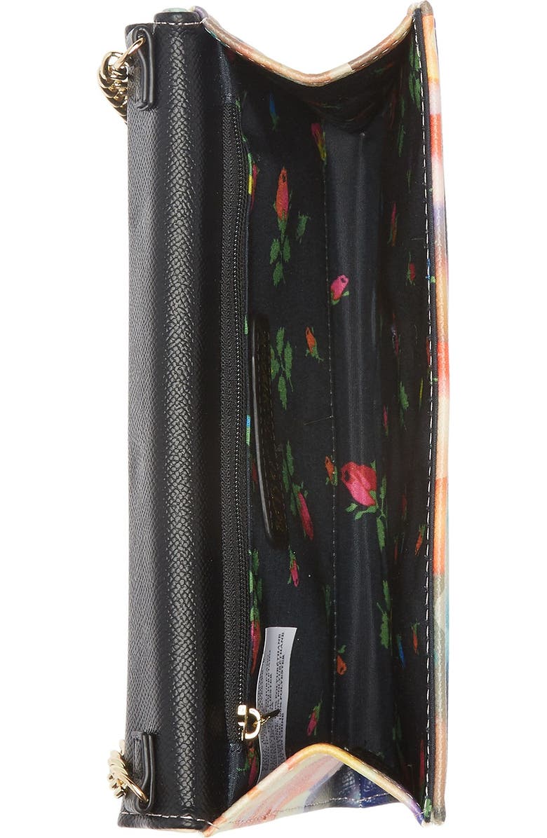 Betsey Johnson Patterned Wallet with Chain Strap, Alternate, color,