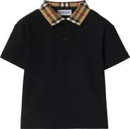 Burberry Check Collar Cotton Polo Shirt