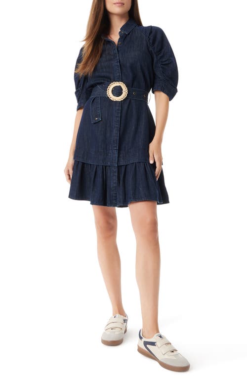 Shop Sam Edelman Belted Denim Minidress In Rinse
