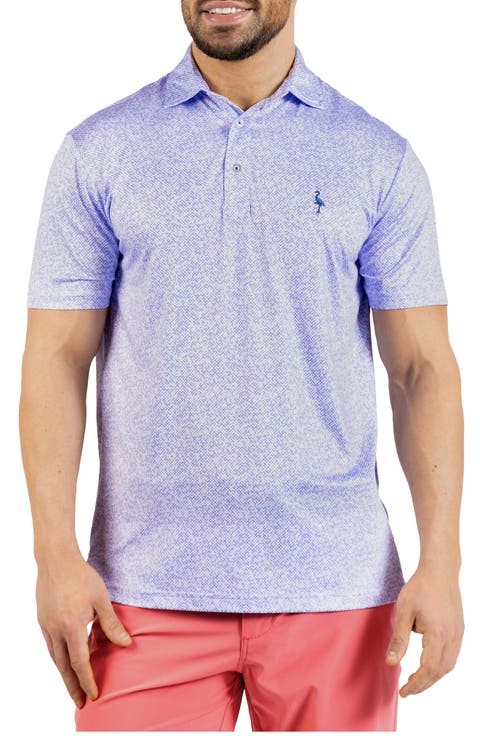 Abstract Maze Print Performance Polo
