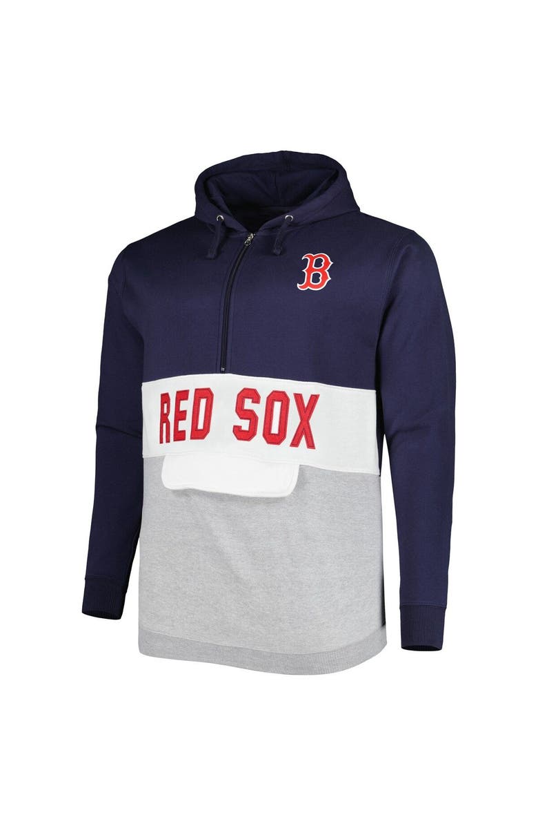 PROFILE Men's Navy/White Boston Red Sox Big & Tall Fleece Half-Zip Hoodie, Alternate, color, Navy