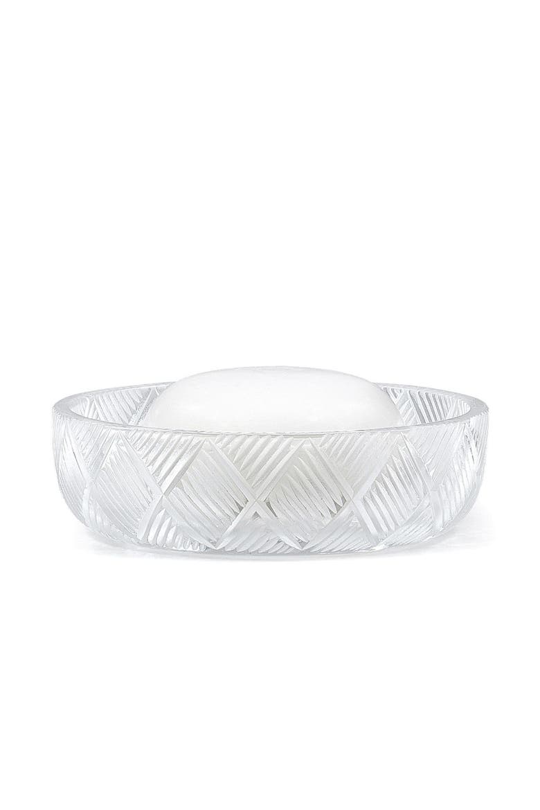 Basketweave Soap Dish, Main, color, CLEAR
