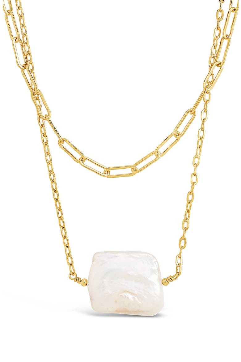 Layered Genuine Pearl Necklace, Alternate, color, GOLD