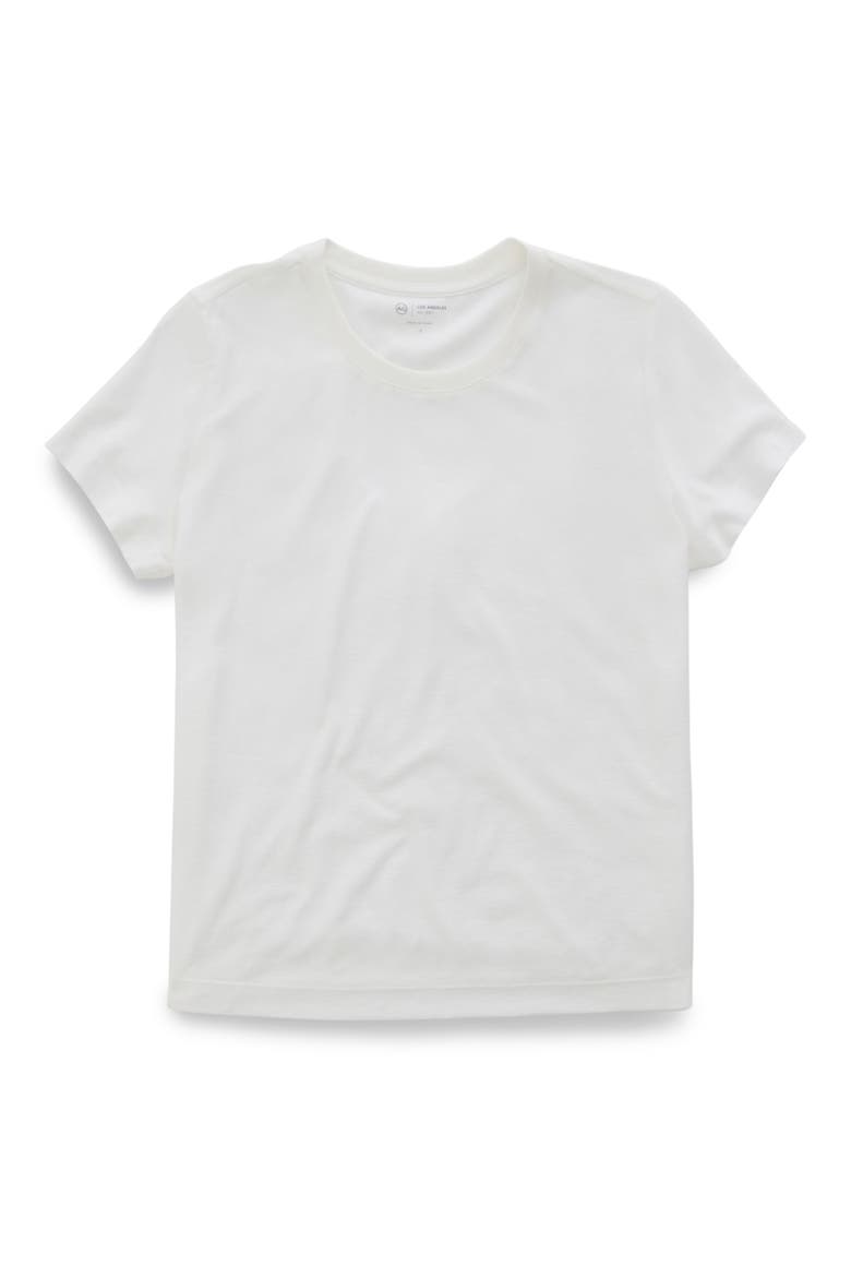 Zoie Cotton & Linen Blend T-Shirt, Alternate, color, WHITE