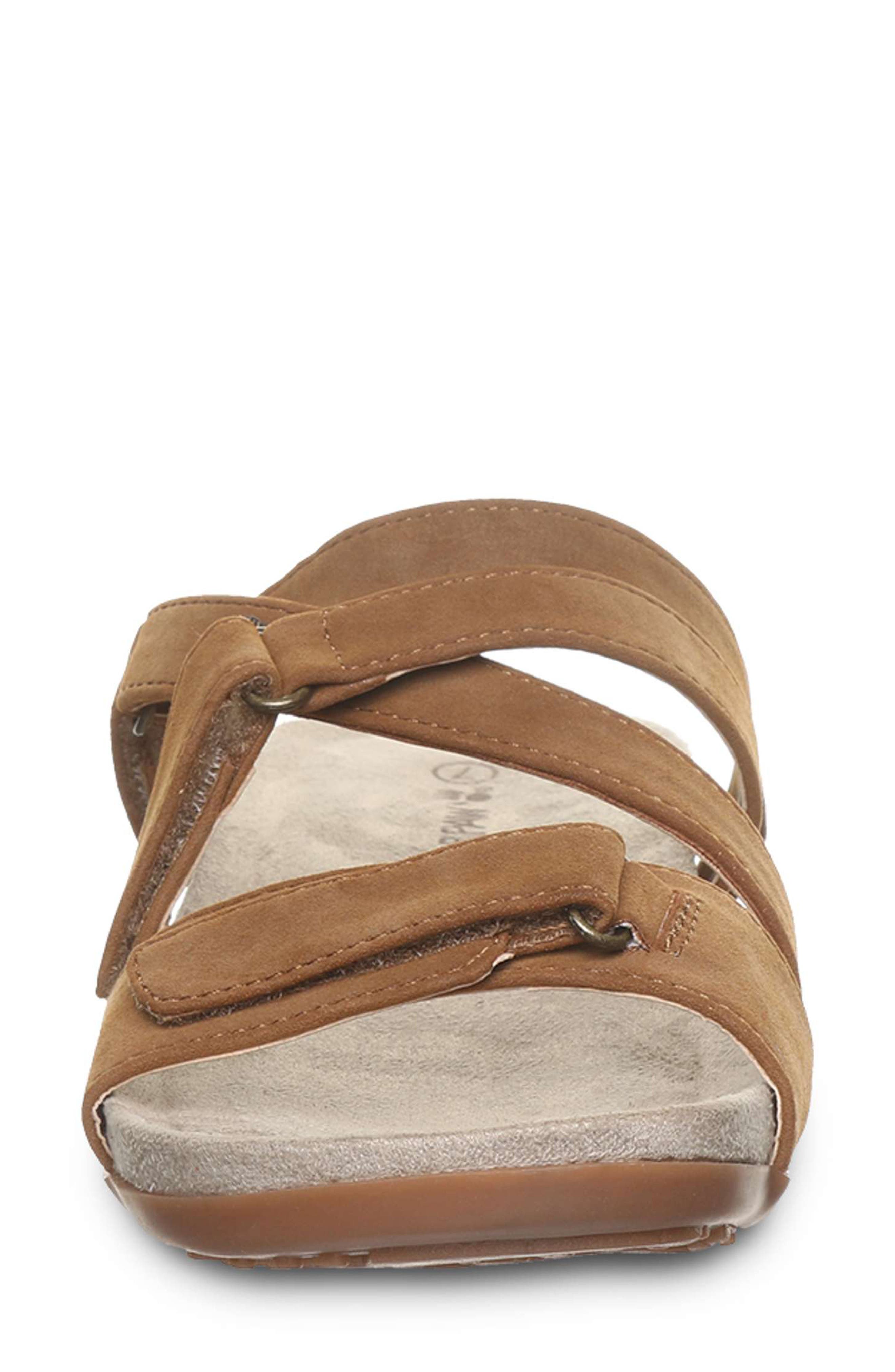 Acacia Faux Leather Slide Sandal, Alternate, color, BROWN