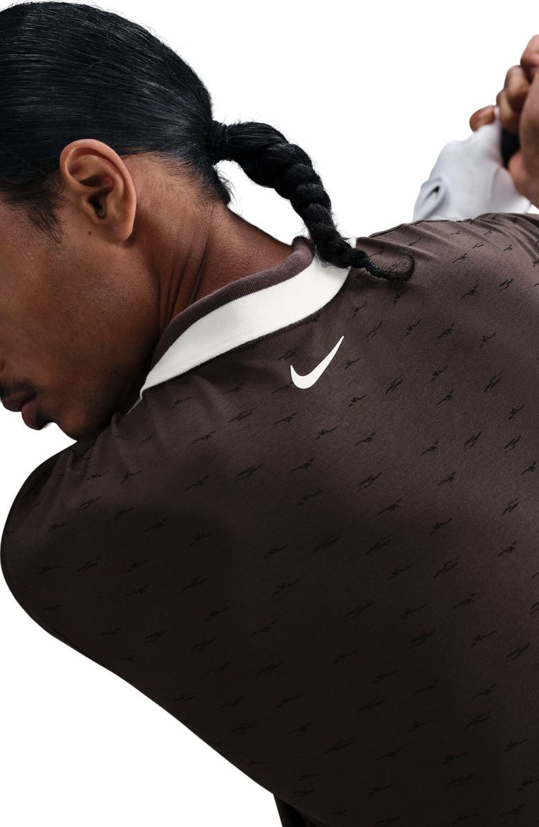 Nike Dri-Fit Tour Micro Print Golf Polo, Alternate, color, Baroque Brown/ Pale Ivory
