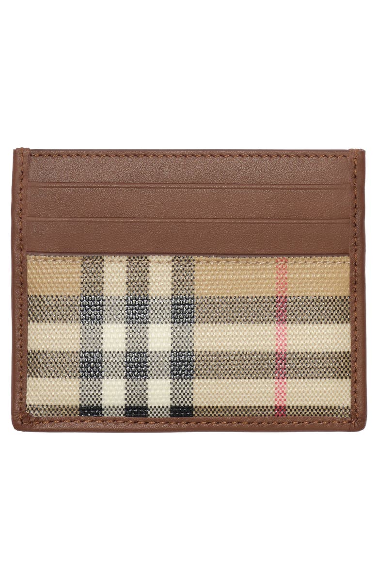 Burberry Check Card Holder, Alternate, color, Archive Beige