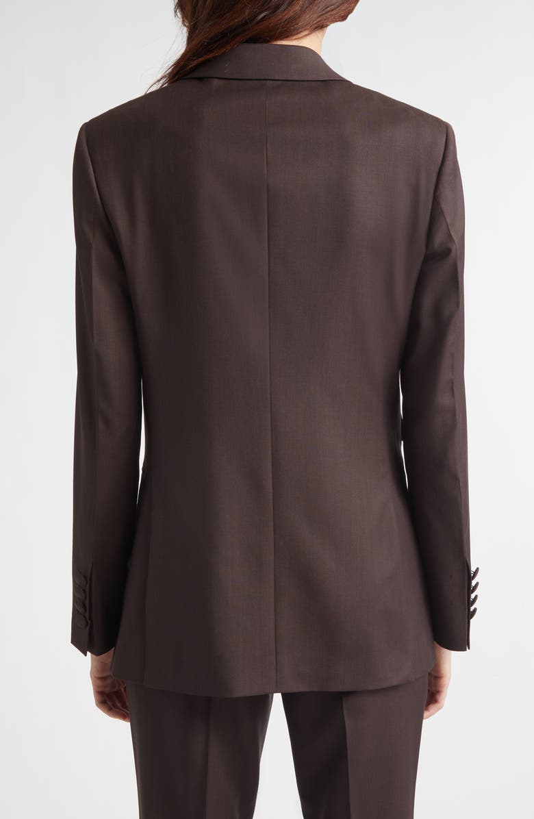 Burberry Siora Wool Blazer, Alternate, color, Carbon Brown