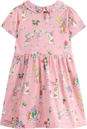 Kids' Meadow Print Cotton Jersey Dress