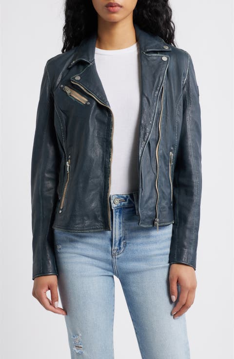 Sofia Lambskin Moto Jacket