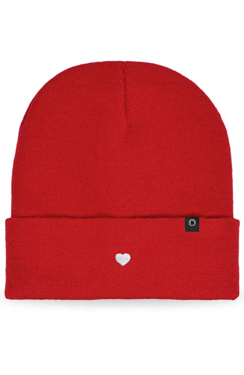 Dalix Lil Heart Beanie Cap In Red