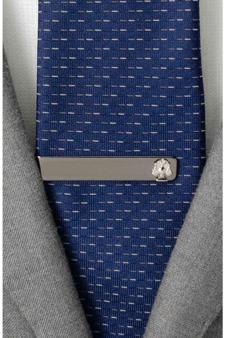 Scales Of Justice Tie Bar, Alternate, color, GUNMETAL