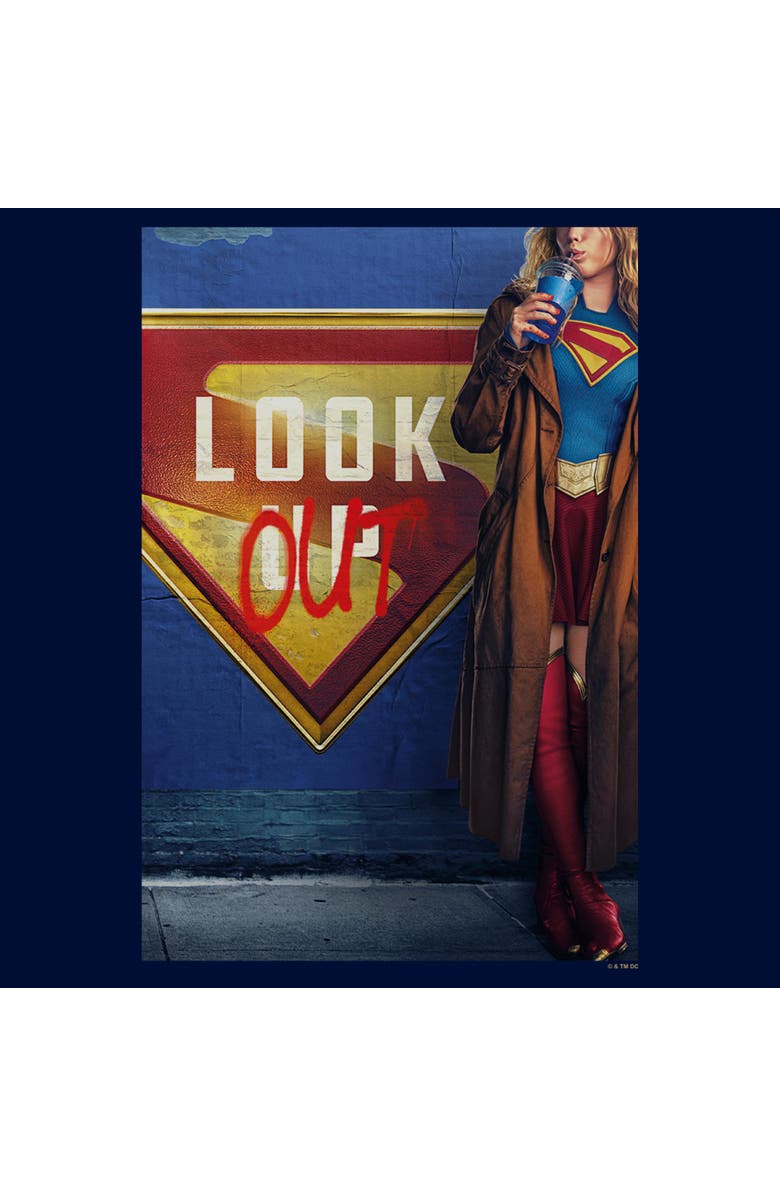 Supergirl Boy's Supergirl Official Look Out Poster Graphic T-Shirt, Alternate, color, Navy Blue