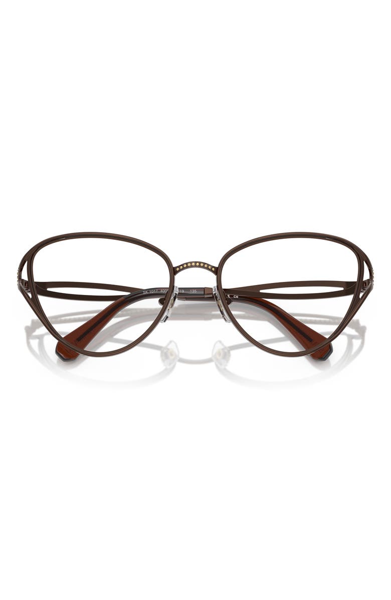 Swarovski 57mm Cat Eye Optical Glasses, Alternate, color, Brown
