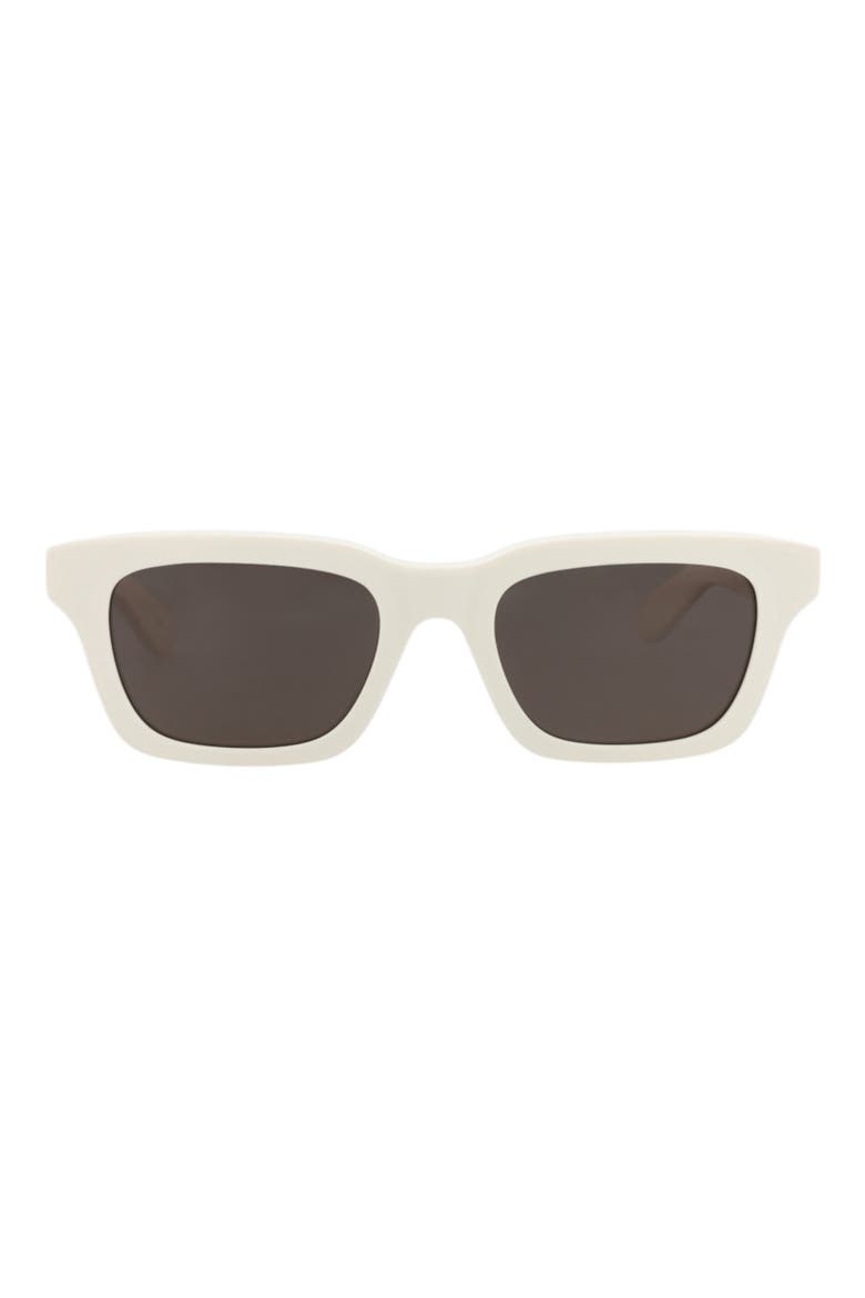 52mm Square Sunglasses, Main, color, WHITE WHITE GREY