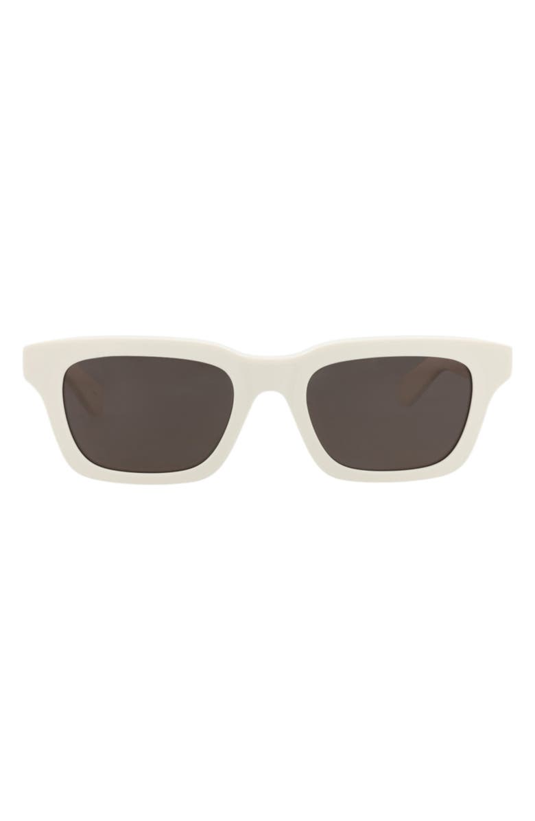 McQueen 52mm Square Sunglasses, Main, color, White White Grey