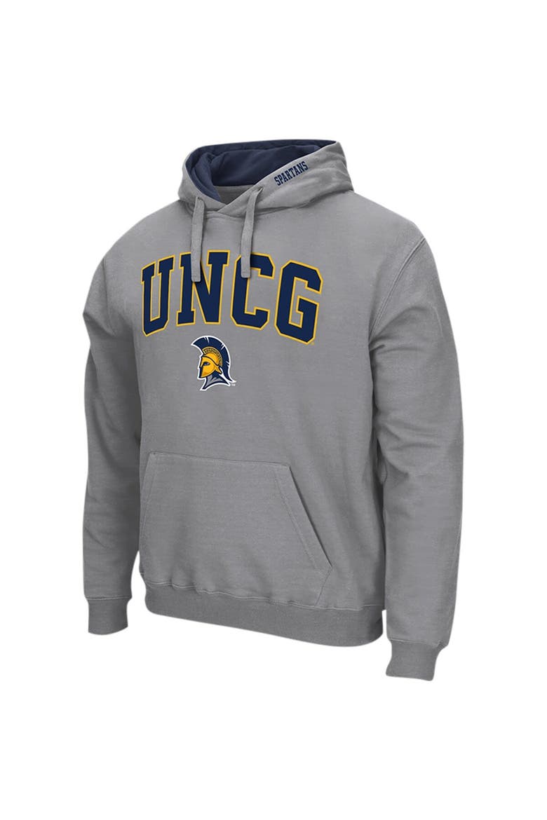 Men's Colosseum Gray UNCG Spartans Isle Pullover Hoodie, Alternate, color, Gray