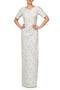 Valerie Metallic Floral Jacquard Column Gown