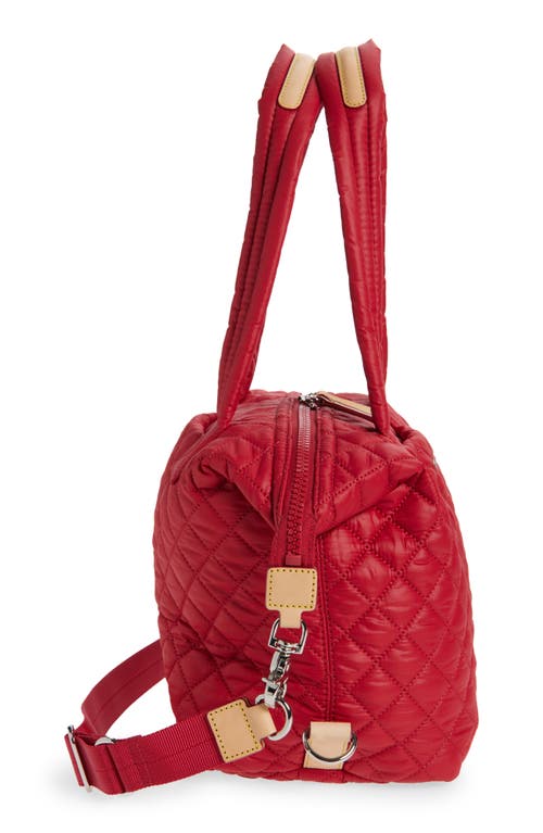 Mz Wallace Medium Sutton Deluxe Quilted Nylon Tote In Red