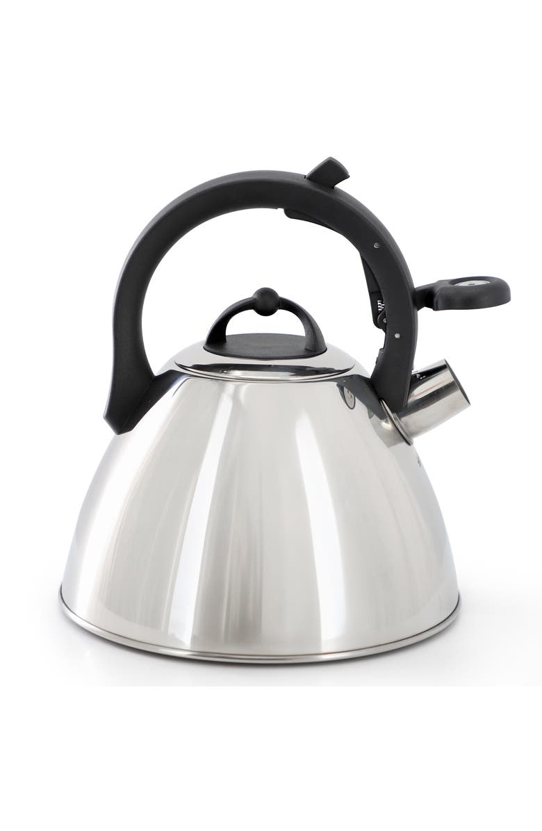 Mr. Coffee Starsbury 2.1 Quart Stainless Steel Whistling Tea Kettle with Stay-Cool Handles, Alternate, color, Metallic Silver
