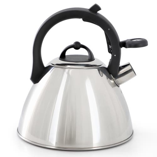 Mr Coffee Mr. Coffee Starsbury 2.1 Quart Stainless Steel Whistling Tea Kettle With Stay-cool Handles In Silver