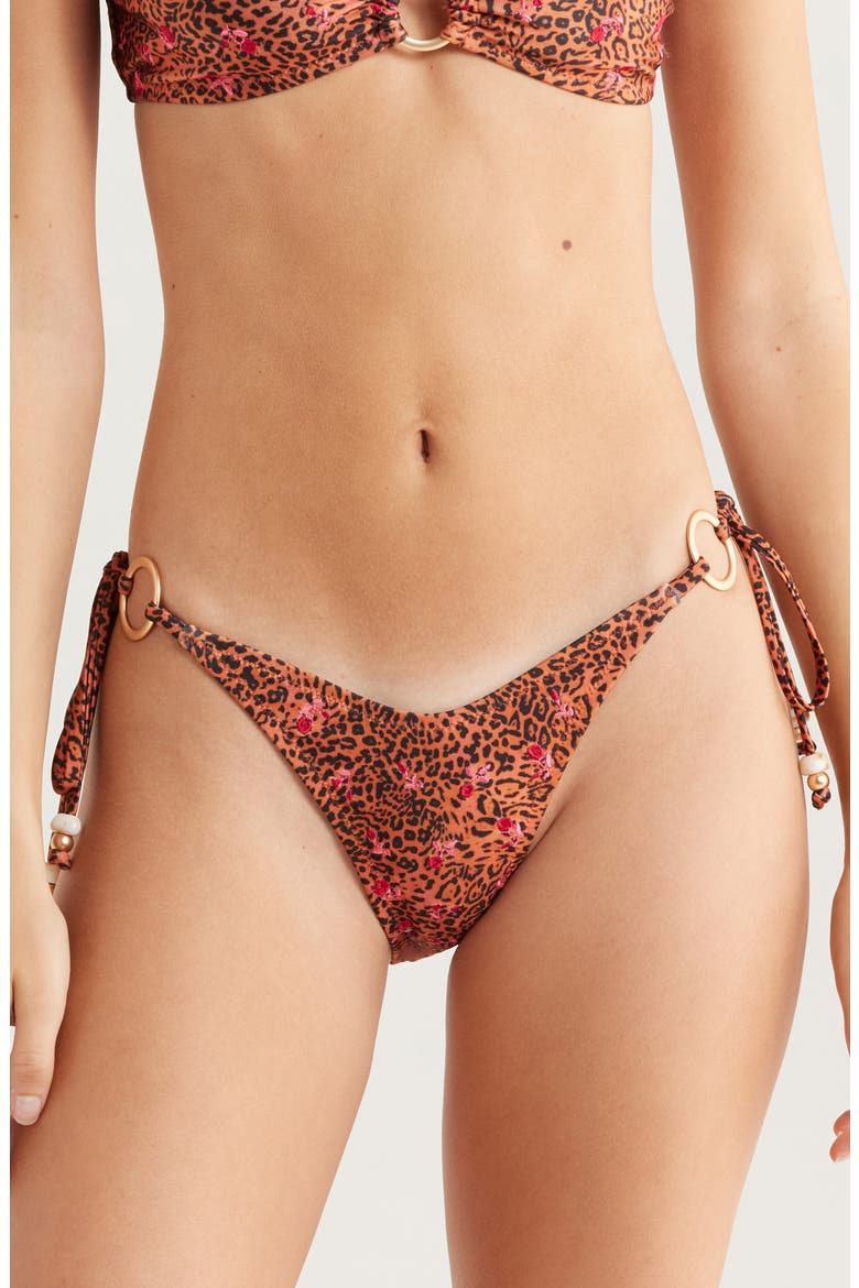 Ring Side Tie Bikini Bottoms, Main, color, WILD ROSE